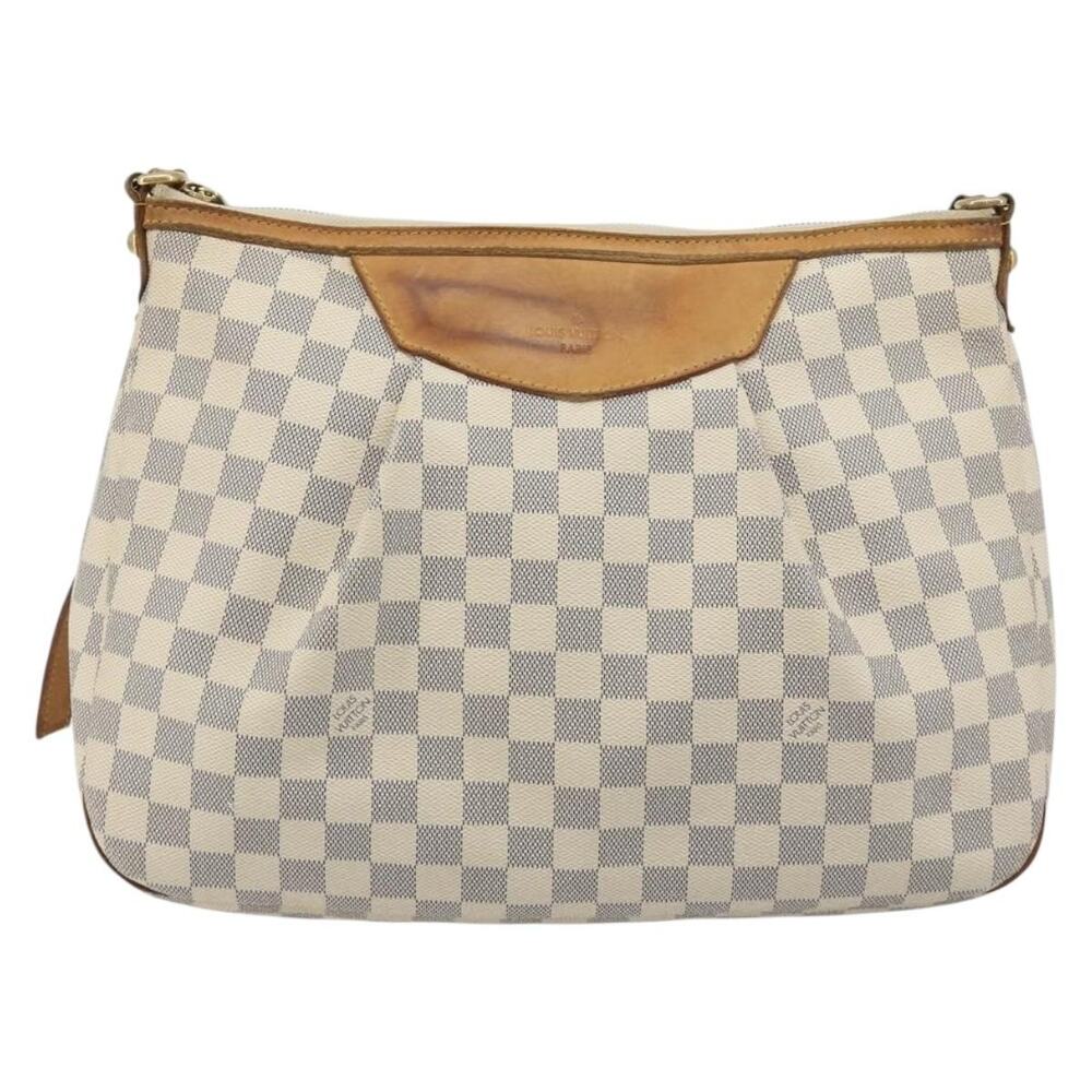 Louis Vuitton Damier Azur Siracusa PM Shoulder Bag White